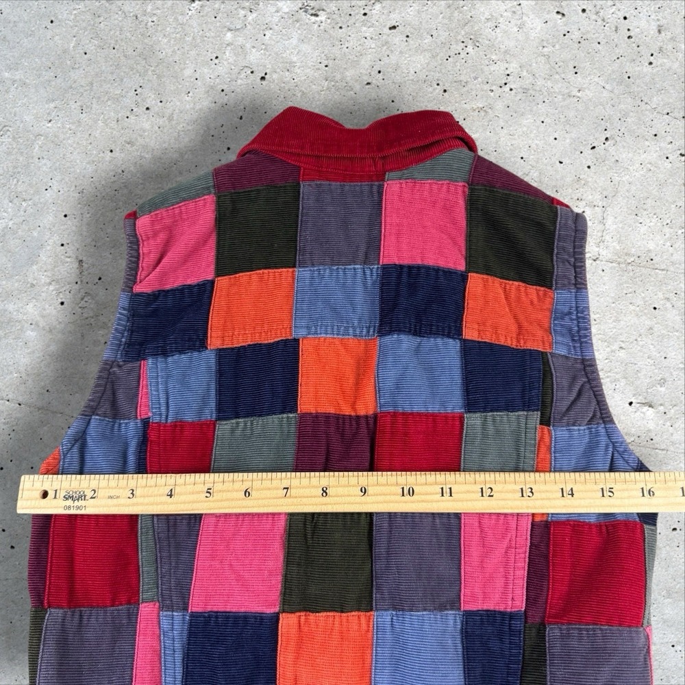 Vtg Y2K Ralph Lauren Colorful Corduroy Patchwork Quilted Vest Womens Sz‎ S - Picture 5 of 5